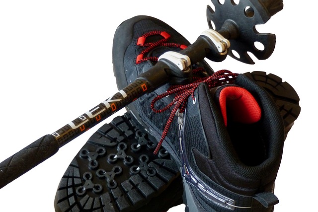 vycházková hůl a boty